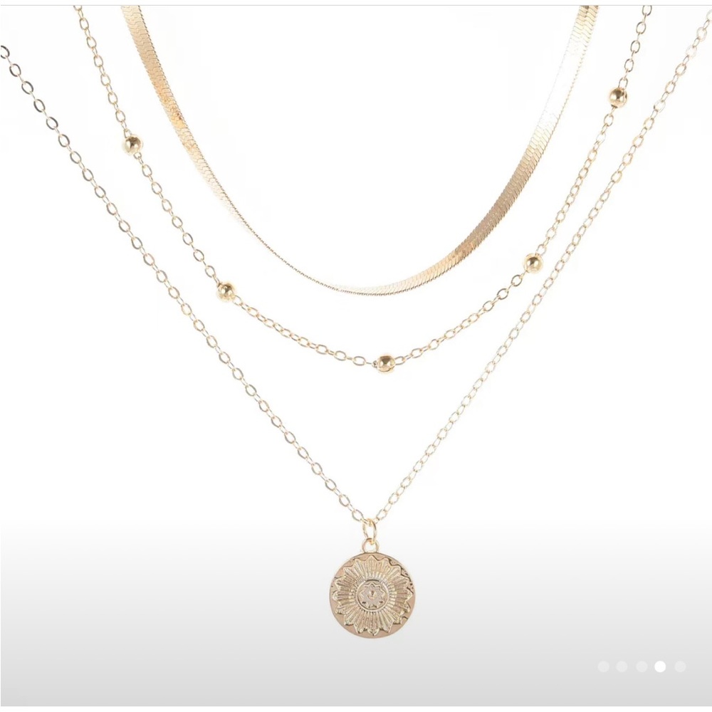 ***$8 BUNDLE*** Multi-layer Flounce Pendant Necklace